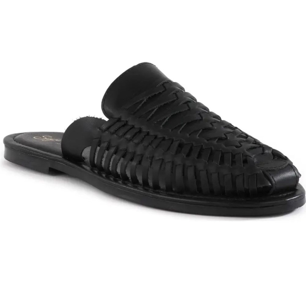 Seychelles Women’s Black Woven Leather Mules Slip On